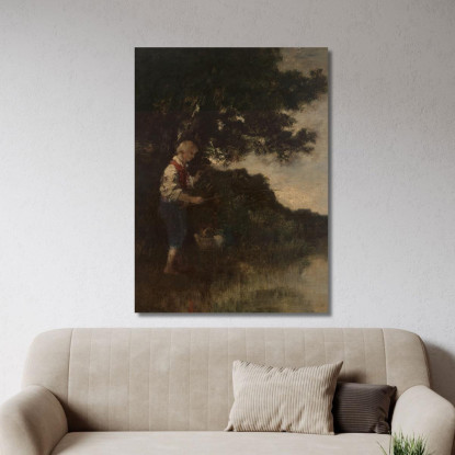 Ragazzo Che Pesca Narcisse-Virgile Diaz de La Peña nvd9 quadro stampato su tela