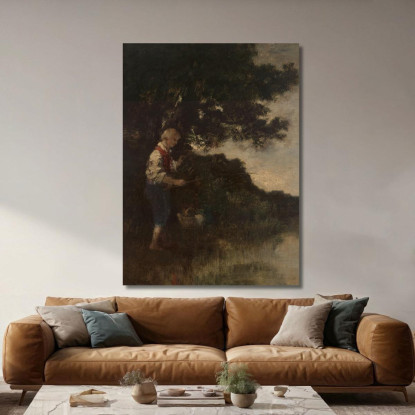 Ragazzo Che Pesca Narcisse-Virgile Diaz de La Peña nvd9 quadro stampato su tela