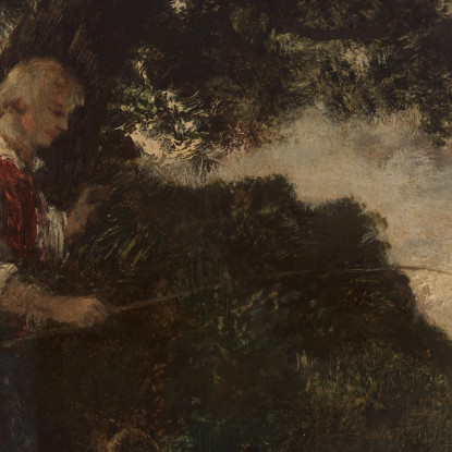 Ragazzo Che Pesca Narcisse-Virgile Diaz de La Peña nvd9 quadro stampato su tela