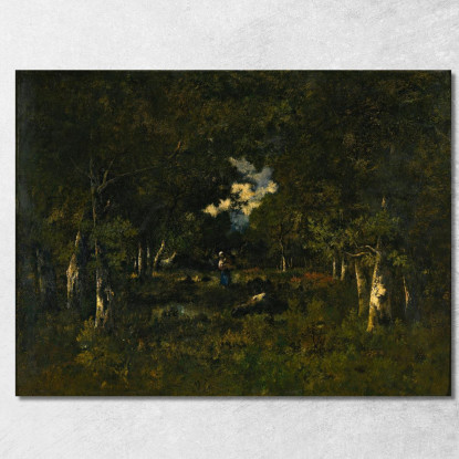 Boscaiola In Una Radura Narcisse-Virgile Diaz de La Peña nvd10 quadro stampato su tela
