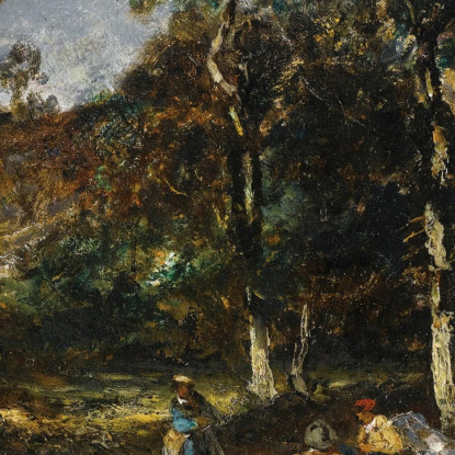 Cacciatori In Un Sottobosco Narcisse-Virgile Diaz de La Peña nvd11 quadro stampato su tela