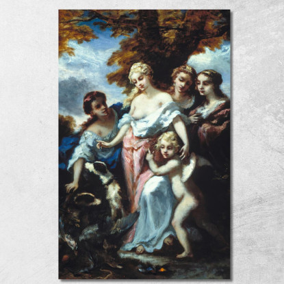 Diana Dopo La Caccia Narcisse-Virgile Diaz de La Peña nvd16 quadro stampato su tela