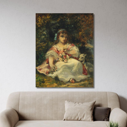 La Figlia Di Diaz Narcisse-Virgile Diaz de La Peña nvd36 quadro stampato su tela