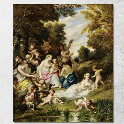 La Festa Degli Amori Narcisse-Virgile Diaz de La Peña nvd37 quadro stampato su tela