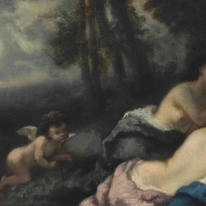 Il Sonno Delle Ninfe Nella Notte Narcisse-Virgile Diaz de La Peña nvd42 quadro stampato su tela