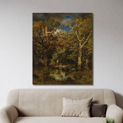 Stagno Nella Foresta Quercia Mezza Morte Narcisse-Virgile Diaz de La Peña nvd48 quadro stampato su tela