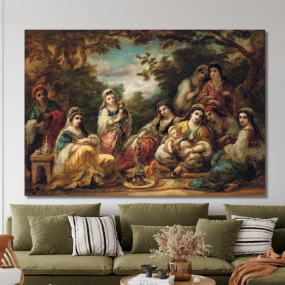 Donne Orientali A Riposo Narcisse-Virgile Diaz de La Peña nvd51 quadro stampato su tela