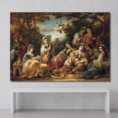 Donne Orientali A Riposo Narcisse-Virgile Diaz de La Peña nvd51 quadro stampato su tela