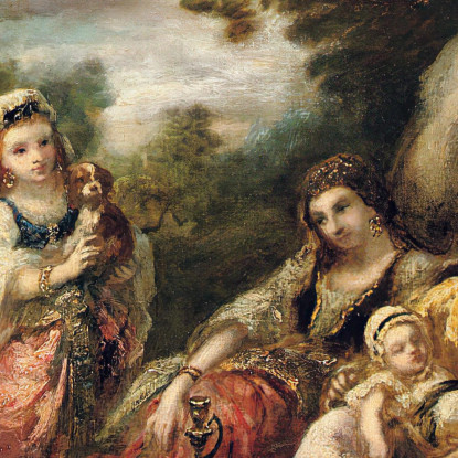 Donne Orientali A Riposo Narcisse-Virgile Diaz de La Peña nvd51 quadro stampato su tela