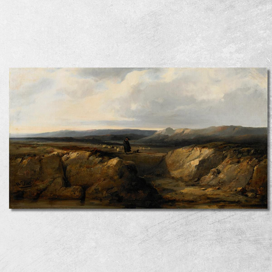 Il Pastore E Il Suo Gregge Narcisse-Virgile Diaz de La Peña nvd74 quadro stampato su tela