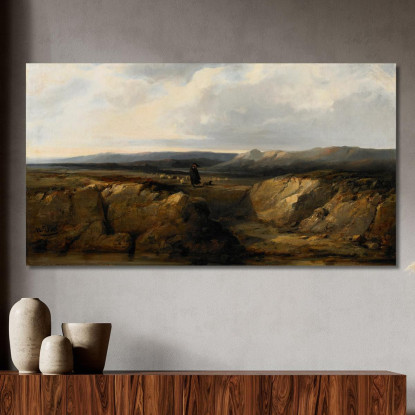 Il Pastore E Il Suo Gregge Narcisse-Virgile Diaz de La Peña nvd74 quadro stampato su tela