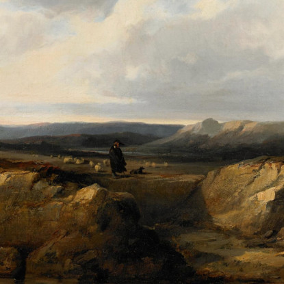 Il Pastore E Il Suo Gregge Narcisse-Virgile Diaz de La Peña nvd74 quadro stampato su tela