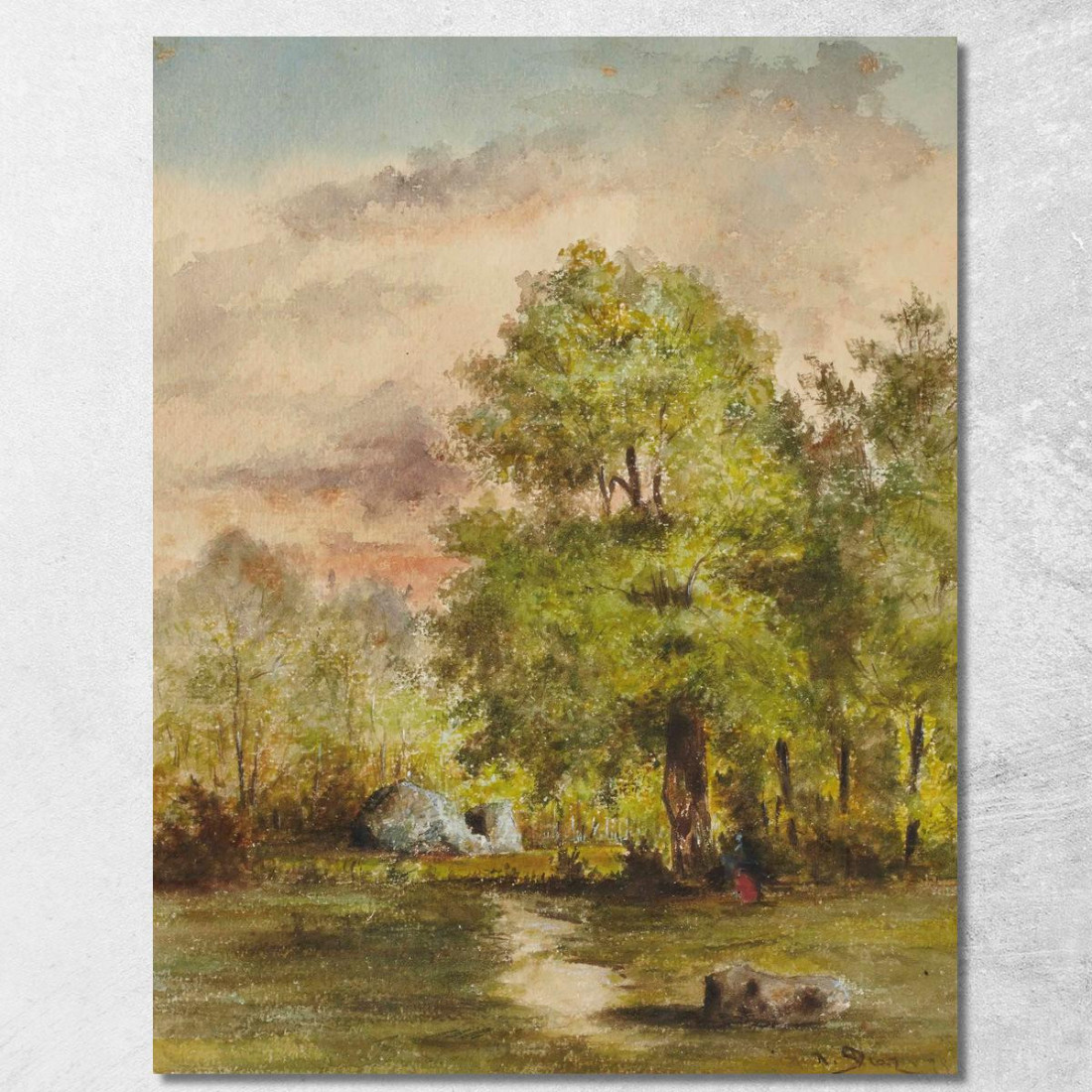 Veduta Di Una Radura Narcisse-Virgile Diaz de La Peña nvd83 quadro stampato su tela