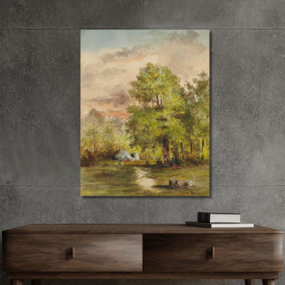 Veduta Di Una Radura Narcisse-Virgile Diaz de La Peña nvd83 quadro stampato su tela