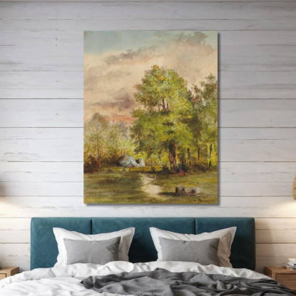 Veduta Di Una Radura Narcisse-Virgile Diaz de La Peña nvd83 quadro stampato su tela