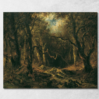 Interno Del Bosco Narcisse-Virgile Diaz de La Peña nvd85 quadro stampato su tela