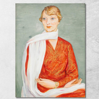 La Signora Con Lo Scialle Bianco Nils Dardel ndr5 quadro stampato su tela