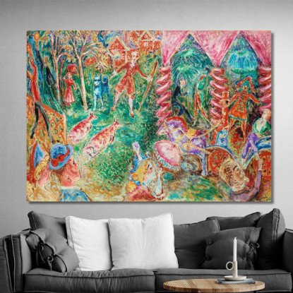 L'Hotel Del Turista A Rättvik Nils Dardel ndr46 quadro stampato su tela