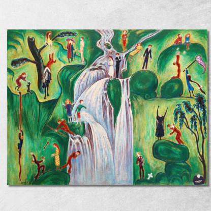 La Cascata Nils Dardel ndr53 quadro stampato su tela