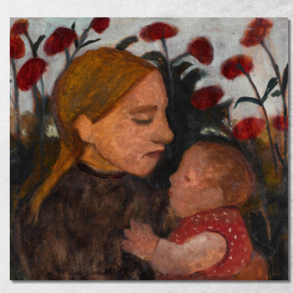 Ragazza Con Bambino Paula Modersohn-Becker pmb19 quadro stampato su tela
