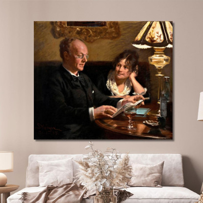 Doppio Ritratto Dell'Attore Reale Emil Poulsen E Di Sua Moglie Anna Born Næser Peder Severin Krøyer psk17 quadro stampato su te