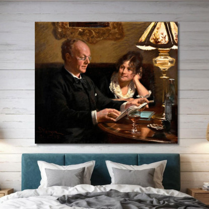 Doppio Ritratto Dell'Attore Reale Emil Poulsen E Di Sua Moglie Anna Born Næser Peder Severin Krøyer psk17 quadro stampato su te
