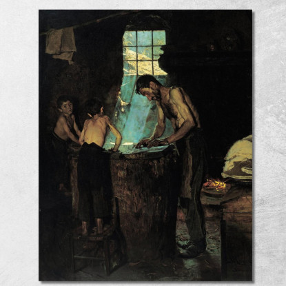 Cappellai In Un Villaggio Italiano Peder Severin Krøyer psk23 quadro stampato su tela