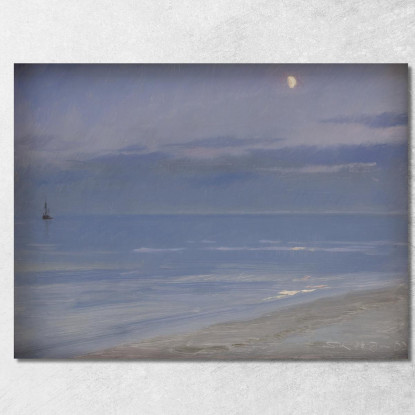 Spiaggia Di Skagen Al Chiaro Di Luna Peder Severin Krøyer psk53 quadro stampato su tela