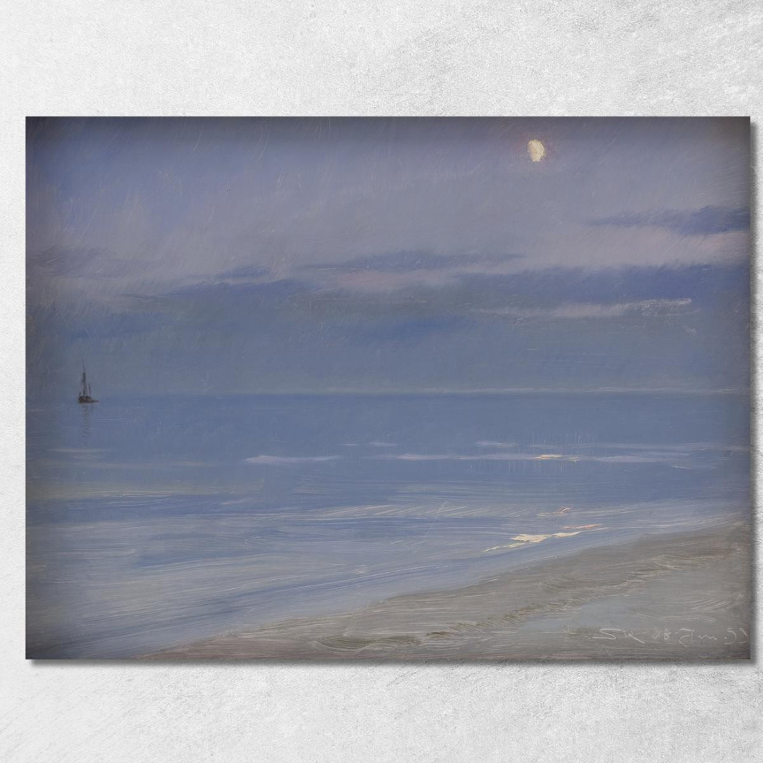 Spiaggia Di Skagen Al Chiaro Di Luna Peder Severin Krøyer psk53 quadro stampato su tela