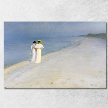 Sera D'Estate Sulla Spiaggia Sud Peder Severin Krøyer psk57 quadro stampato su tela