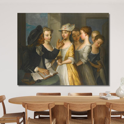 Scuola Per Ragazze Philippe Mercier pmr9 quadro stampato su tela