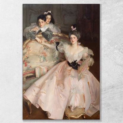 La Signora Carl Meyer E I Suoi Figli John Singer Sargent jss179 quadro stampato su tela