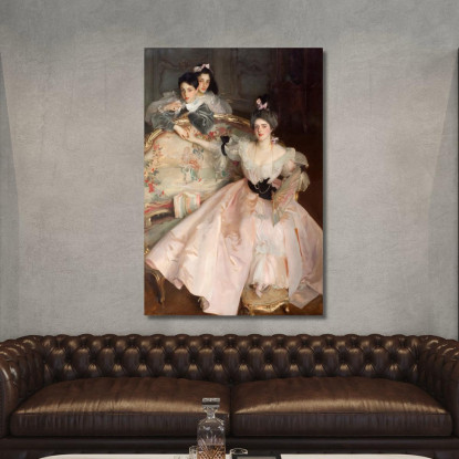 La Signora Carl Meyer E I Suoi Figli John Singer Sargent jss179 quadro stampato su tela