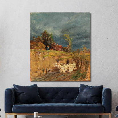 Una Tempesta In Arrivo Su Haslau Tina Blau tbl1 quadro stampato su tela