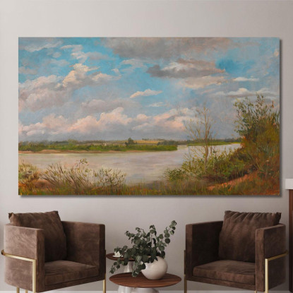 Paesaggio Del Danubio Tina Blau tbl23 quadro stampato su tela