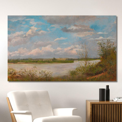 Paesaggio Del Danubio Tina Blau tbl23 quadro stampato su tela