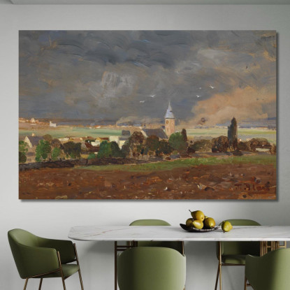 Paesaggio Di Villaggio Prima Del Temporale Tina Blau tbl25 quadro stampato su tela