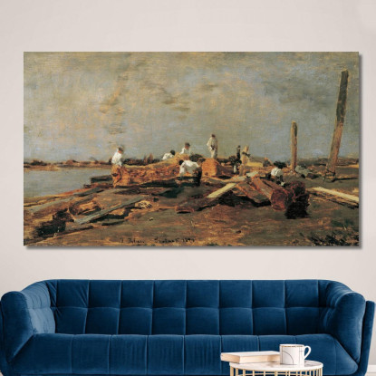 Zatterieri Sulla Theiß Tina Blau tbl26 quadro stampato su tela