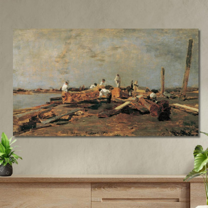 Zatterieri Sulla Theiß Tina Blau tbl26 quadro stampato su tela