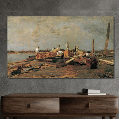 Zatterieri Sulla Theiß Tina Blau tbl26 quadro stampato su tela