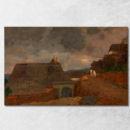 Villaggio Con Tempo Cupo – Weißenkirchen Tina Blau tbl44 quadro stampato su tela