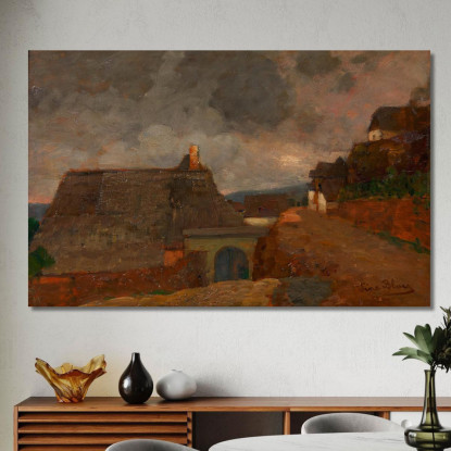 Villaggio Con Tempo Cupo – Weißenkirchen Tina Blau tbl44 quadro stampato su tela