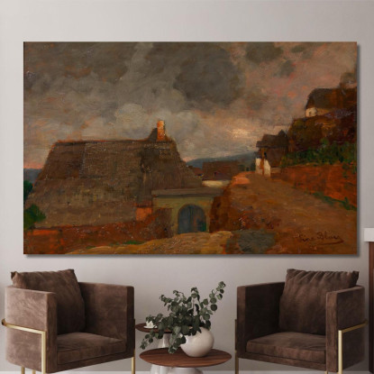 Villaggio Con Tempo Cupo – Weißenkirchen Tina Blau tbl44 quadro stampato su tela