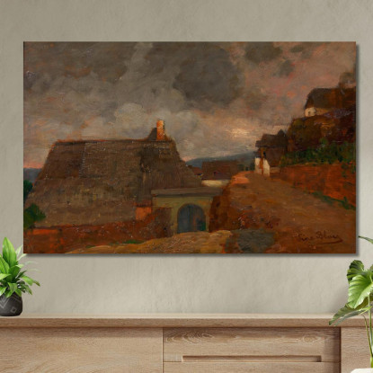 Villaggio Con Tempo Cupo – Weißenkirchen Tina Blau tbl44 quadro stampato su tela