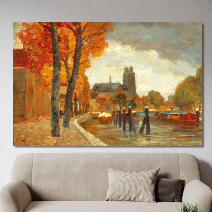 Scena A Dordrecht Tina Blau tbl52 quadro stampato su tela