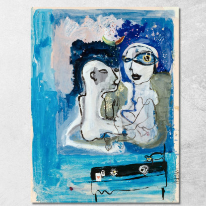 Amanti Walter Kurt Wiemken wkw11 quadro stampato su tela
