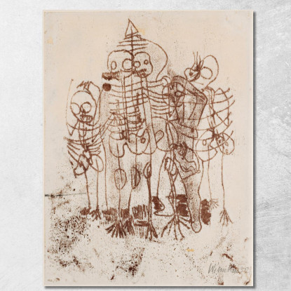 Scheletri Walter Kurt Wiemken wkw17 quadro stampato su tela