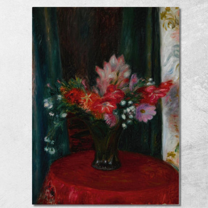 Bouquet Su Tovaglia Rossa William James Glackens wjg11 quadro stampato su tela