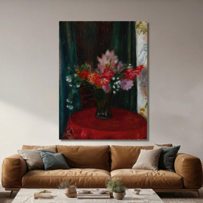 Bouquet Su Tovaglia Rossa William James Glackens wjg11 quadro stampato su tela