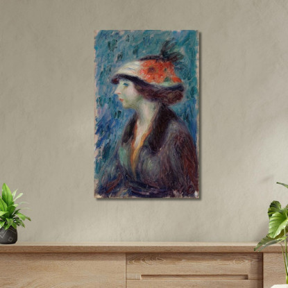 Ragazza Con Cappello Fiorito William James Glackens wjg20 quadro stampato su tela